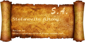 Stefanovits Ajtony névjegykártya